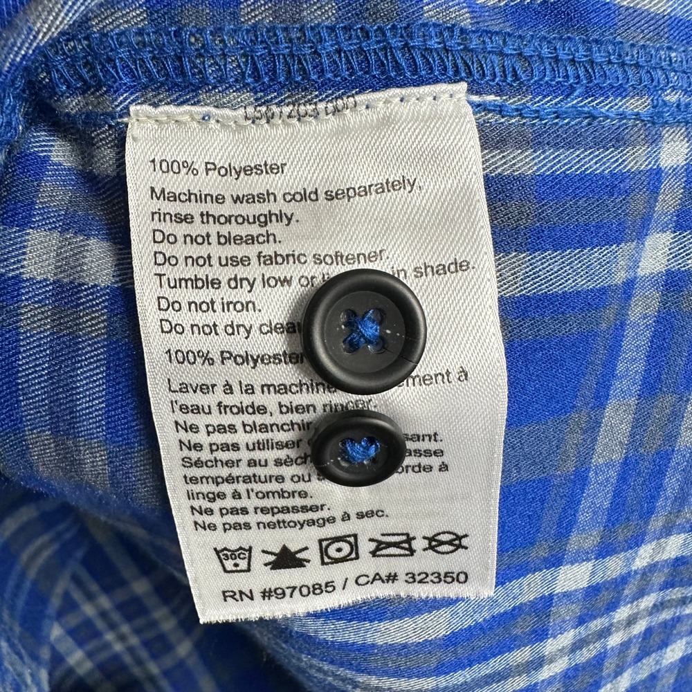 Outdoor Research Plaid Button Up Shirt Blue Hiking Men's XXL - Picture 9 of 13